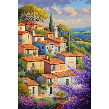 Village Scenery Canvas